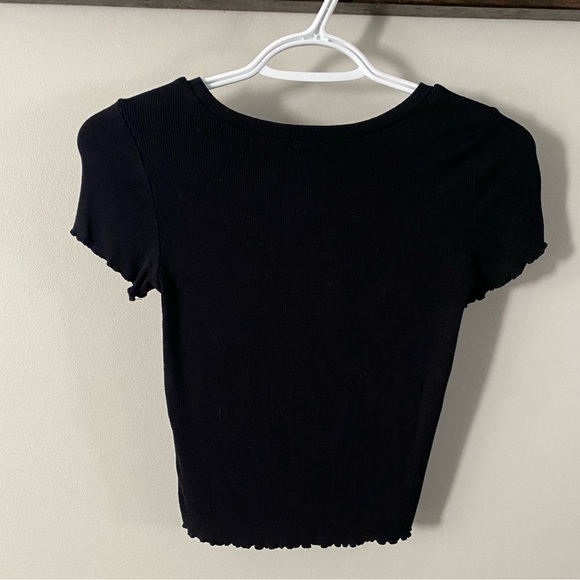 Garage Black Striped Cropped Tee Size XS - Picture 2 of 8